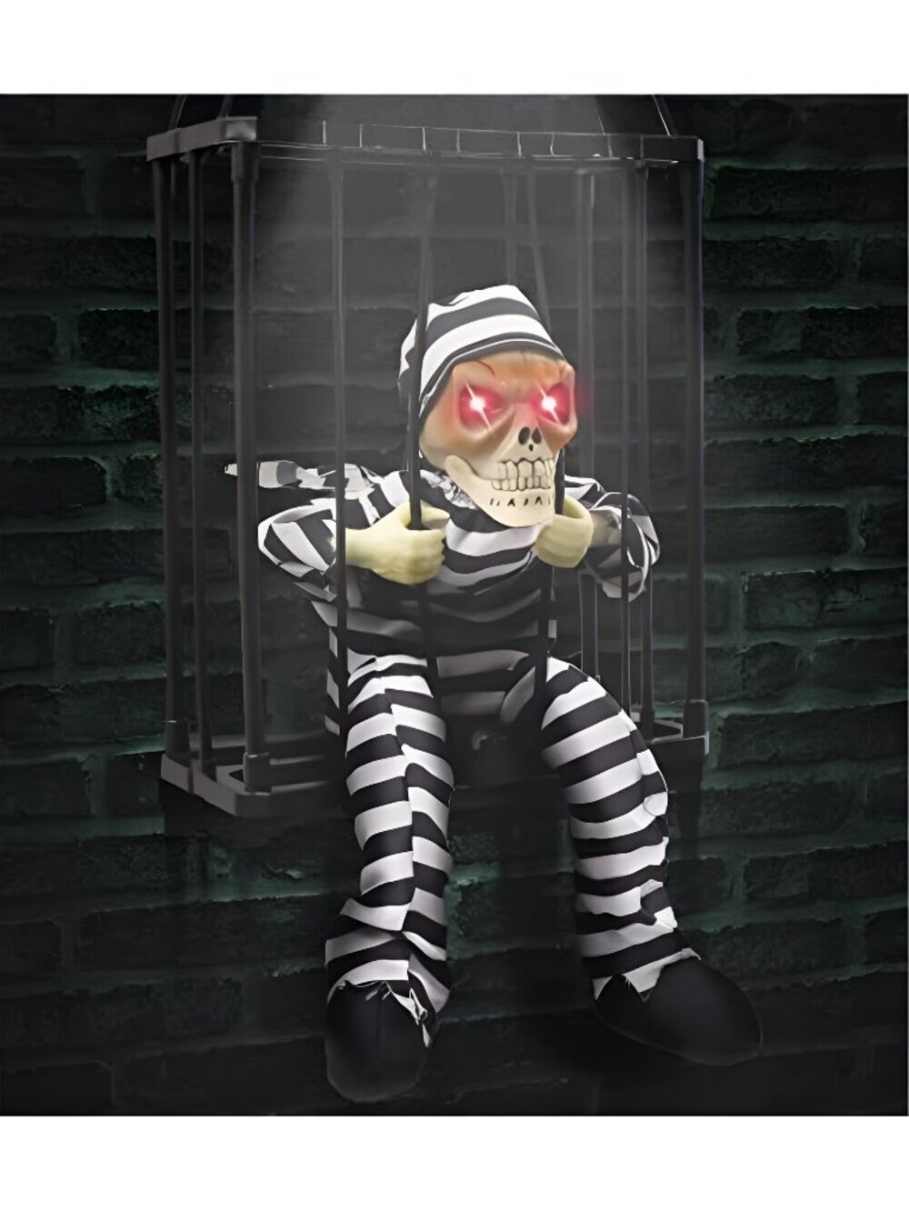Animated Halloween Decorations with Infrared Sensor, Skull Prisoner